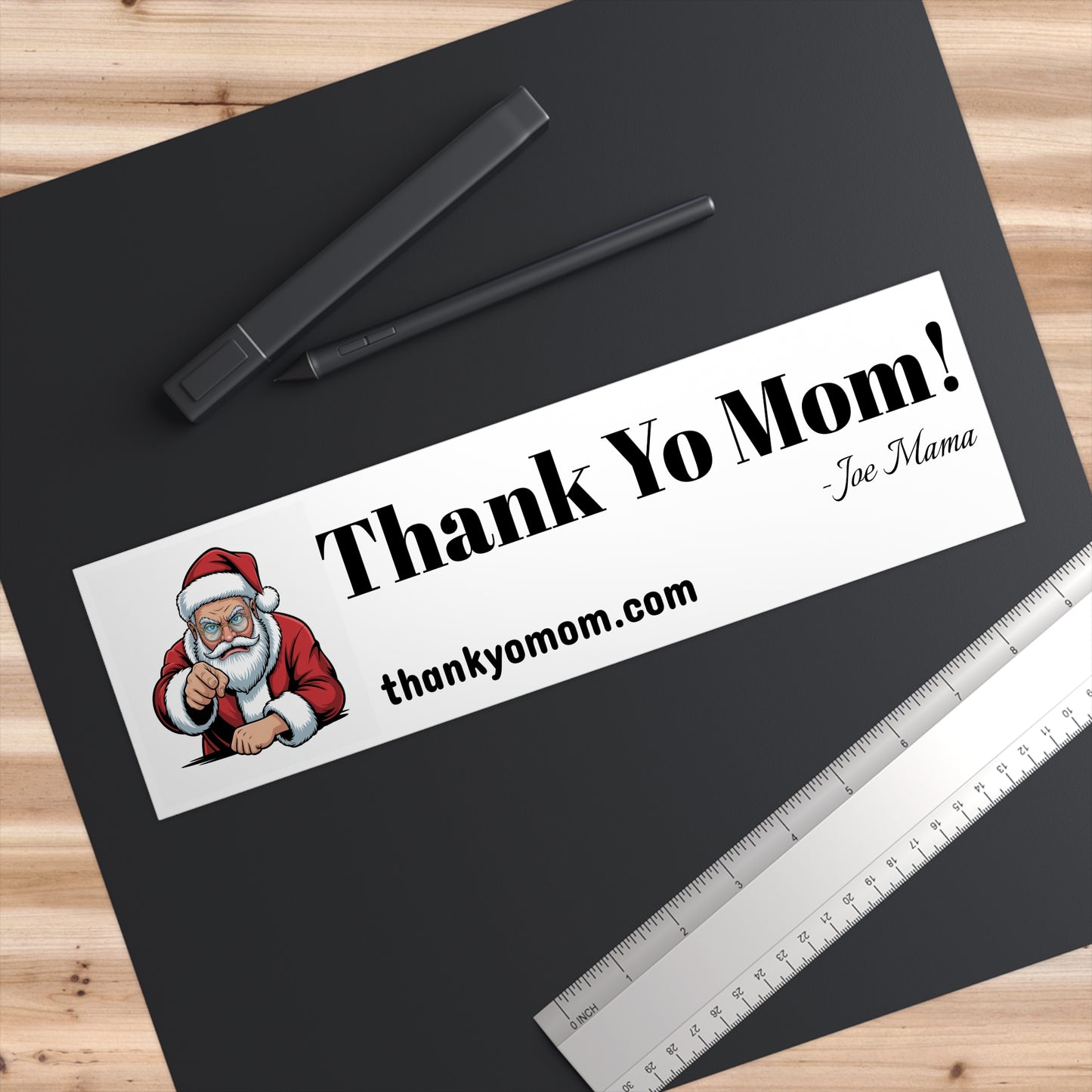 02 Santa Claus Bumper Stickers - Thank Your Mom Holiday Design