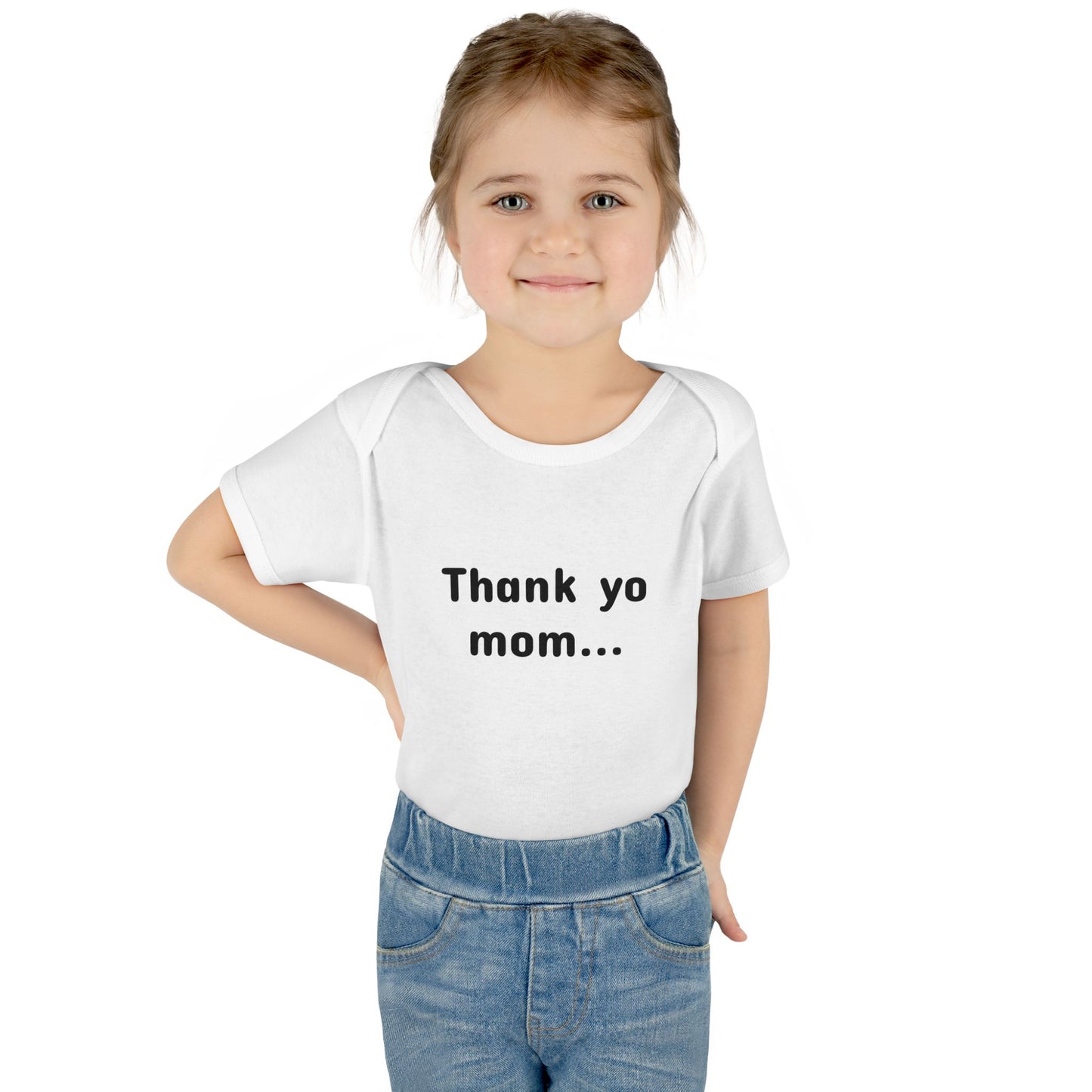 Infant Baby Rib Bodysuit Onesie - Thank Yo Mom with a Thank You!
