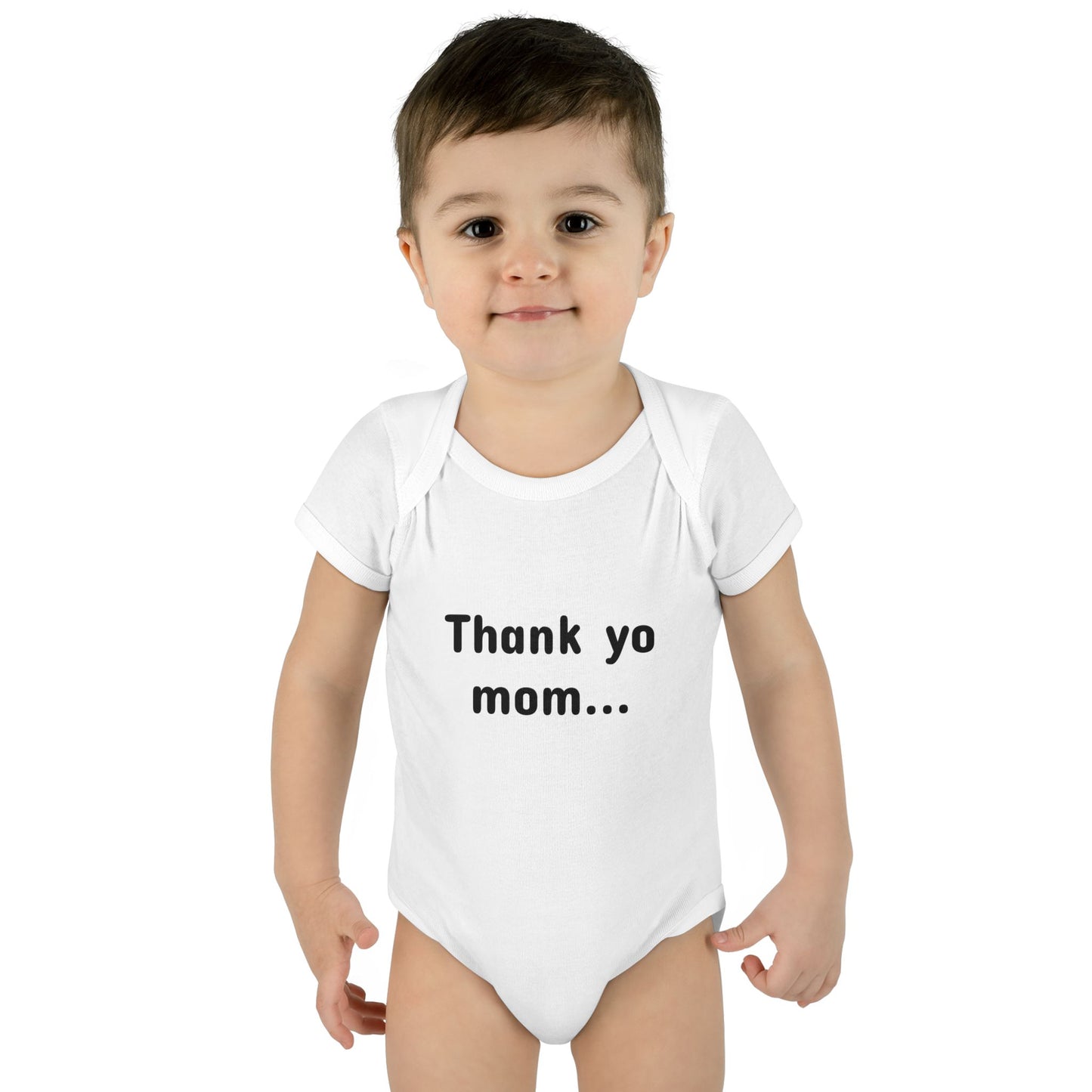 Infant Baby Rib Bodysuit Onesie - Thank Yo Mom with a Thank You!